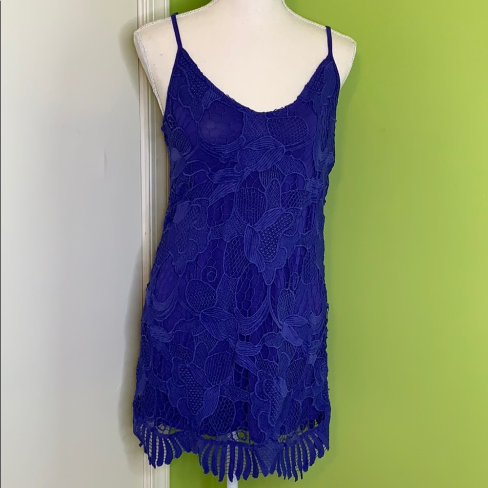 Express Blue crochet dress